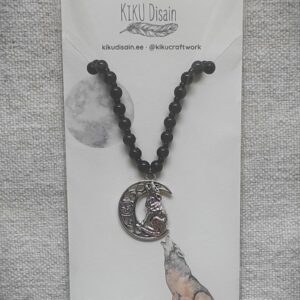 Mustast obsidiaanist kaelakee "Hunt ja kuu"