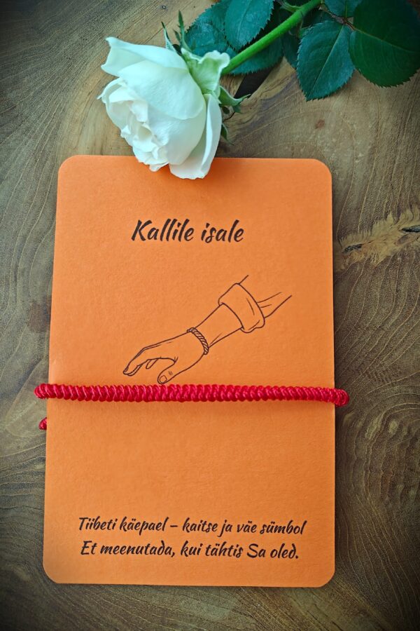 Punane tiibeti käepael - “Kallile isale” / “Erilisele mehele” - Image 3