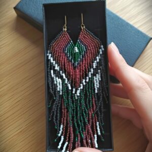 Seemnehelmestest kõrvarõngad "Linnutiib" /roheline