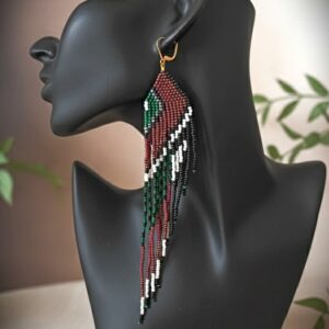 Seemnehelmestest kõrvarõngad "Linnutiib" /roheline