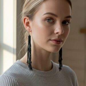 Seemnehelmestest mustad tutikõrvarõngad