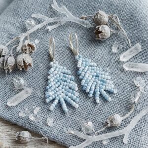 Seemnehelmestest kõrvarõngad "Pärlileht"