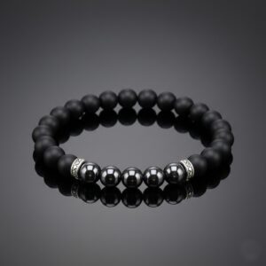 Käevõru must matt oonüks/ahhaat ja hematiit