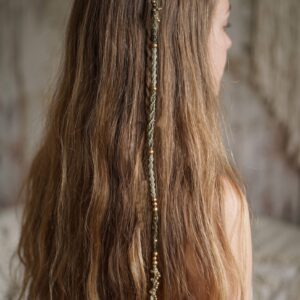 Mikromakramee juuksepunutis (hairwrap) “Sola ” salvei